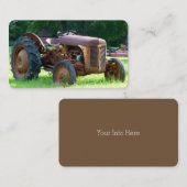 Alte rustikale Traktoren-Visitenkarten Visitenkarte (Vorne/Hinten)