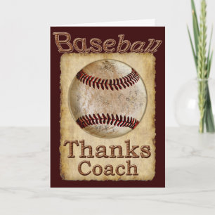 Alte Rustikale Vintage-Baseball-Dankeschön-Trainer Dankeskarte