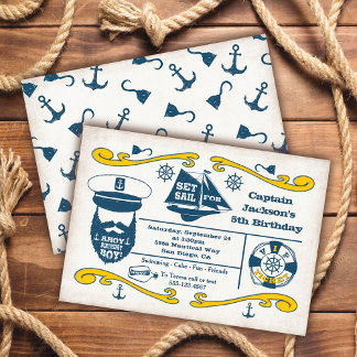 Alte Sailor Nautical Birthday Party Einladungen