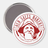 Alte Salate Bäckerei Rot und Weiß Magnet (Vorderseite/Rückseite)