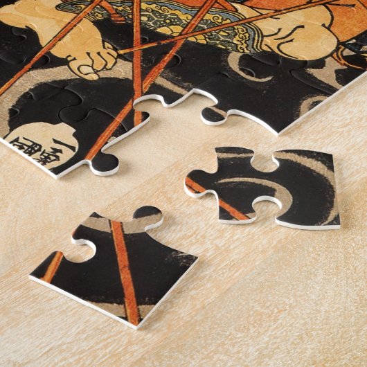 Alte Samurais, die eine Monster-Malerei töten Puzzle (Seite)