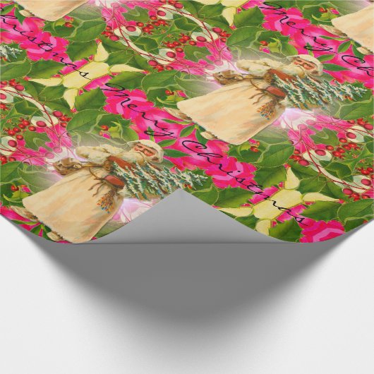 Alte Sankt von dem letzten viktorianischen Geschenkpapier (Ecke)