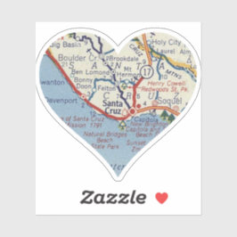 Alte Santa Cruz Karte Aufkleber