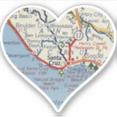 Alte Santa Cruz Karte Aufkleber (Vorderseite)