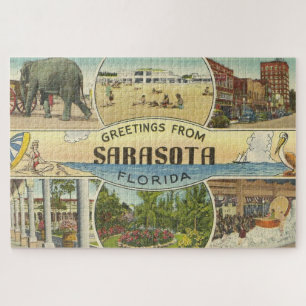 Alte Sarasota-Postkarte Puzzle
