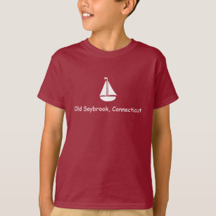 ALTE SAYBROOK-VERBINDUNG MIT SAILBOOT-T - Shirt