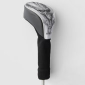 Alte Schädel-Skizze Golf Headcover (angewinkelt)