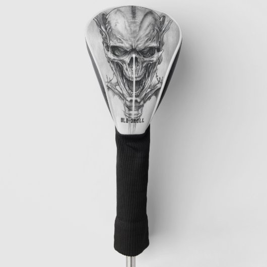 Alte Schädel-Skizze Golf Headcover (Vorderseite)