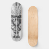 Alte Schädel-Skizze Skateboard (Vorderseite)