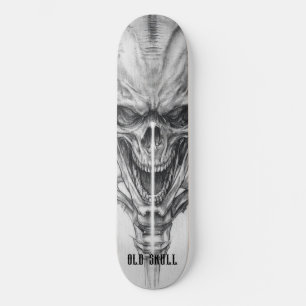 Alte Schädel-Skizze Skateboard