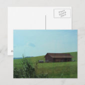 Alte Scheune an einem Hang Postkarte (Vorne/Hinten)