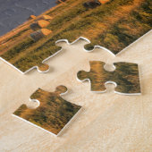 Alte Scheune gerahmt durch Heuballen und drastisch Puzzle (Seite)