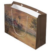Alte Scheune handbemalt Große Geschenktüte (Rückseite Schrägansicht)