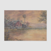 Alte Scheune handgemalt Seidenpapier (Vorderseite)