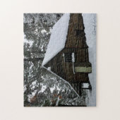 Alte Scheune im Schnee Puzzle (Vertikal)