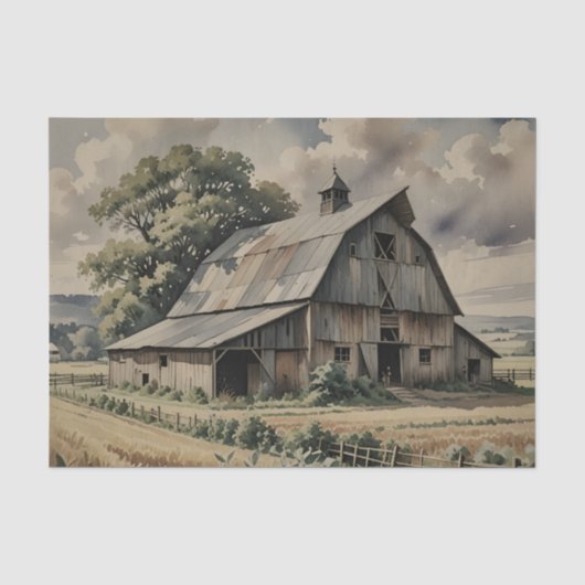 Alte Scheune im Vintage-Stil Seidenpapier (Vorderseite)