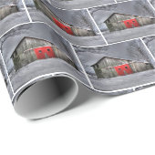 Alte Scheune im Winter Geschenkpapier (Rolleneckpunkt)