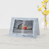 Alte Scheune im Winter Karte (Gelbe Blume)