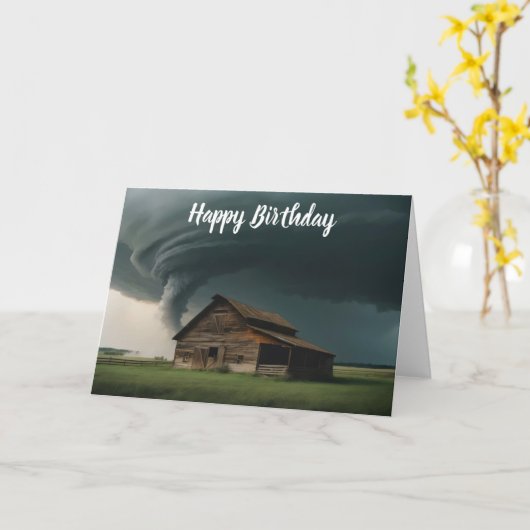 Alte Scheune in Tornado Karte (Gelbe Blume)