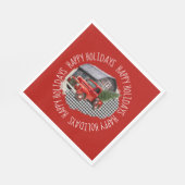Alte Scheune mit rotem Lastwagen-Papier-Serviette Serviette (Ecke)
