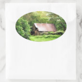 ALTE SCHEUNE OVALER AUFKLEBER (Tasche)