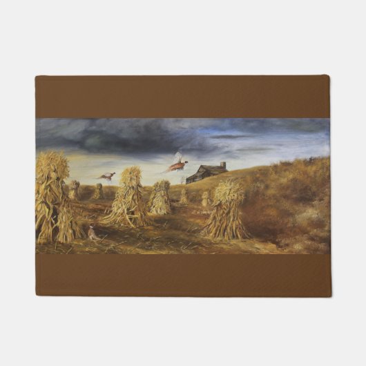 Alte Scheune und Fasane Tür-Matte Fußmatte (Vorderseite)