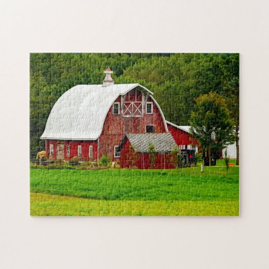 Alte Scheune Wisconsin. Puzzle (Horizontal)