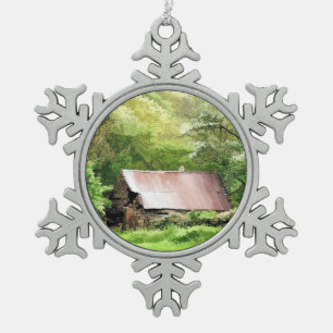 ALTE SCHEUNEN SCHNEEFLOCKEN Zinn-Ornament
