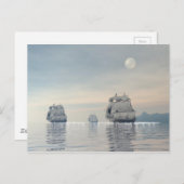 Alte Schiffe im Ozean Postkarte (Vorne/Hinten)