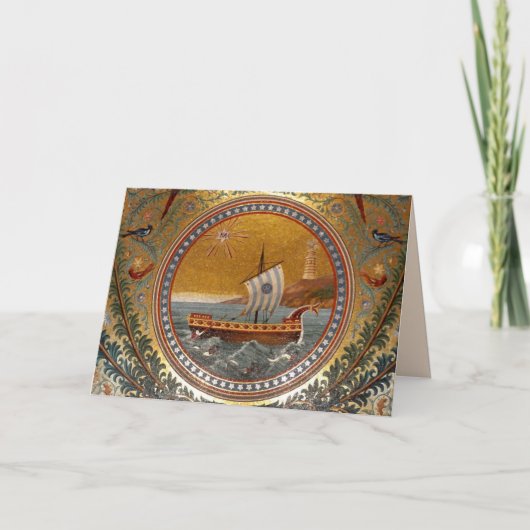 alte Schiffsgrüßkarte Feiertagskarte (Vorderseite)