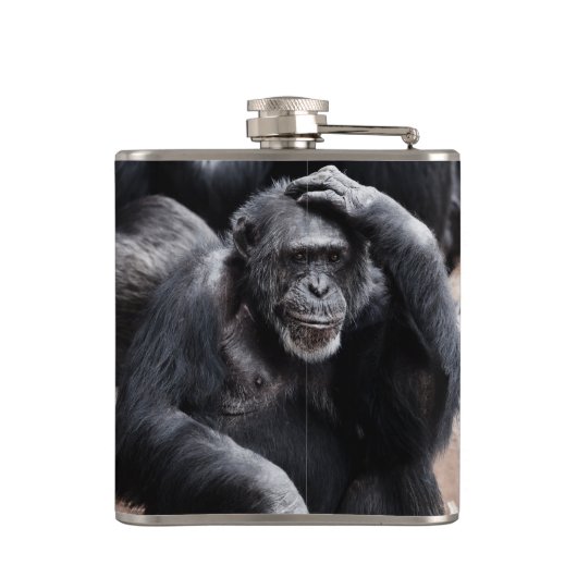 Alte Schimpansegewohnheitsflasche Flachmann (Rückseite)