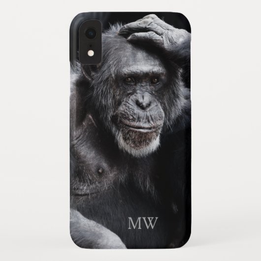 Alte Schimpansen, kundenspezifische Monogramm-Tele Case-Mate iPhone Hülle (Rückseite)