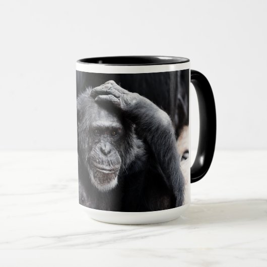 Alte Schimpansen-Tasse - wählen Sie Stil, Farbe Tasse (VorderseiteRechts)
