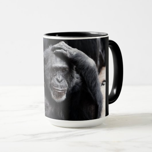 Alte Schimpanze individuelle Name Tasse (VorderseiteRechts)