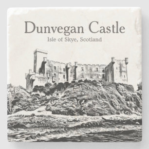 Alte Schloss-Insel Schottlands Dunvegan von Skye Steinuntersetzer