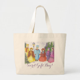 ALTE SCHNELLE CHRISTMAS CAROLERS SECRET GIFT JUMBO STOFFBEUTEL