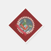 ALTE, SCHNELLERE KRISTMAS VINTAGES ROTES LKW-PAPIE SERVIETTE (Ecke)