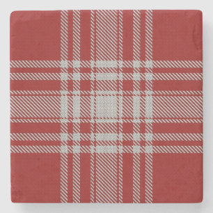 Alte Schotten Tavern Clan Menzies Red White Tartan Steinuntersetzer