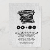 Alte Schreibmaschine befestigt Einladung (Vorne/Hinten)
