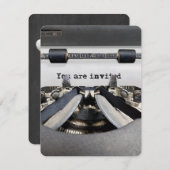 Alte Schreibmaschine Geburtstagspartei Einladung (Vorne/Hinten)