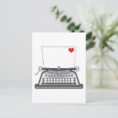 Alte Schreibmaschine Herz Postkarte (Stehend Vorderseite)
