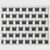 Alte Schreibmaschine mit Happy Birthday Text Geschenkpapier (Flach)