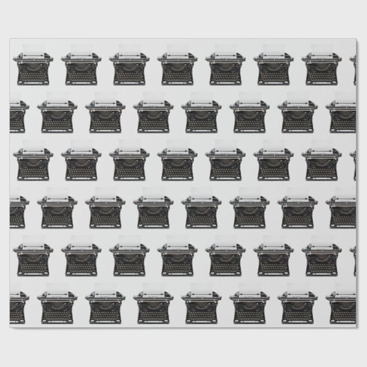 Alte Schreibmaschine mit Happy Birthday Text Geschenkpapier (Flach)