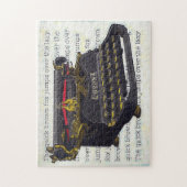 Alte Schreibmaschine und Text Puzzle (Vertikal)