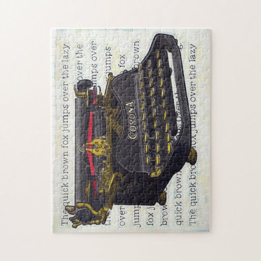 Alte Schreibmaschine und Text Puzzle (Vertikal)