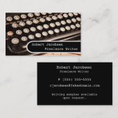 Alte Schreibmaschinen-Schriftsteller-Visitenkarten Visitenkarte (Vorne/Hinten)