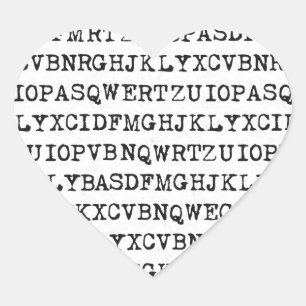 Alte Schreibmaschinenbuchstaben Herz-Aufkleber