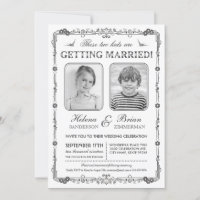 Alte Schul-Fotos Hochzeitseinladung