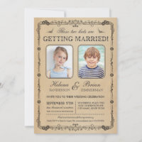 Alte Schul-Fotos Hochzeitseinladung