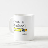 Alte Schulbleistift-lustiger Tassen-Spaß Kaffeetasse (Vorderseite Links)